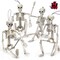4 Pcs Halloween Skeleton 16" Posable Skeleton Decor, Full Body Posable Joints Halloween Outdoor Skeletons, Halloween Skeletons Decorations Outdoor Indoor, Plastic Hanging Skeleton Decorations